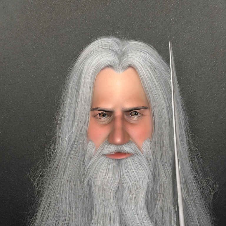 realistic 25 year old wizard with silver hair